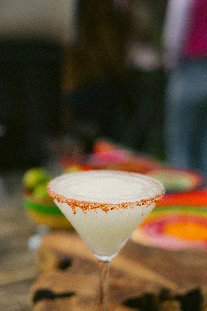 Margarita met een rand van chilizout